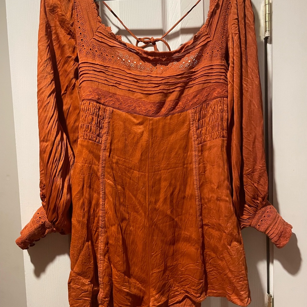 Free People Rust Bohemian romper size 4